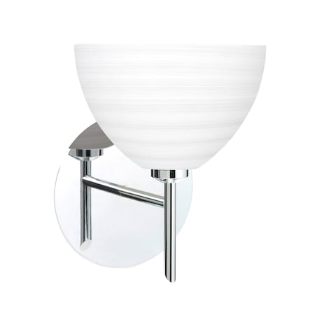 Besa Lighting Brella Mini Sconce, Chalk, Chrome Finish, 1x5W LED 1SW-4679KR-LED-CR